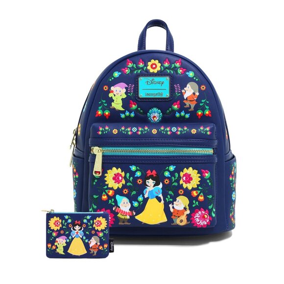 Loungefly Disney Snow White and the Seven Dwarfs Folk Mini Backpack & Cardholder main image 4